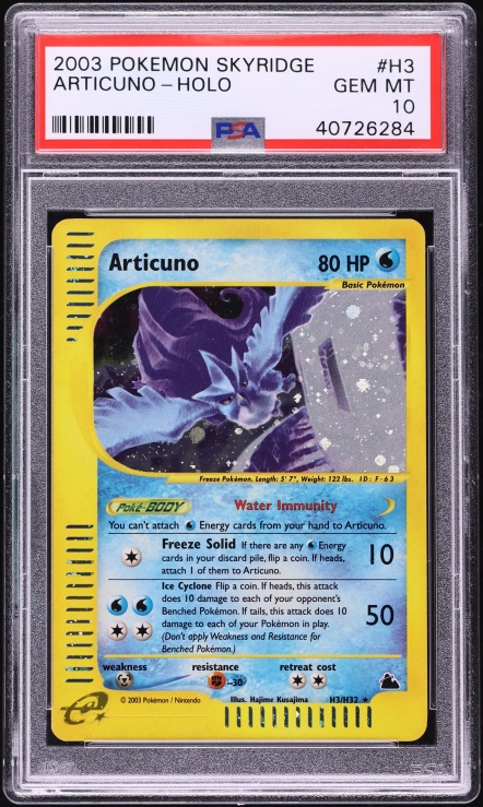 2003 Pokemon Skyridge Holo Articuno #H3 PSA 10 GEM MINT