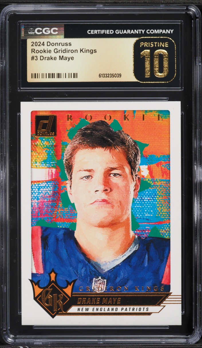 2024 Donruss Gridiron Kings Drake Maye ROOKIE #3 CGC 10 PRISTINE