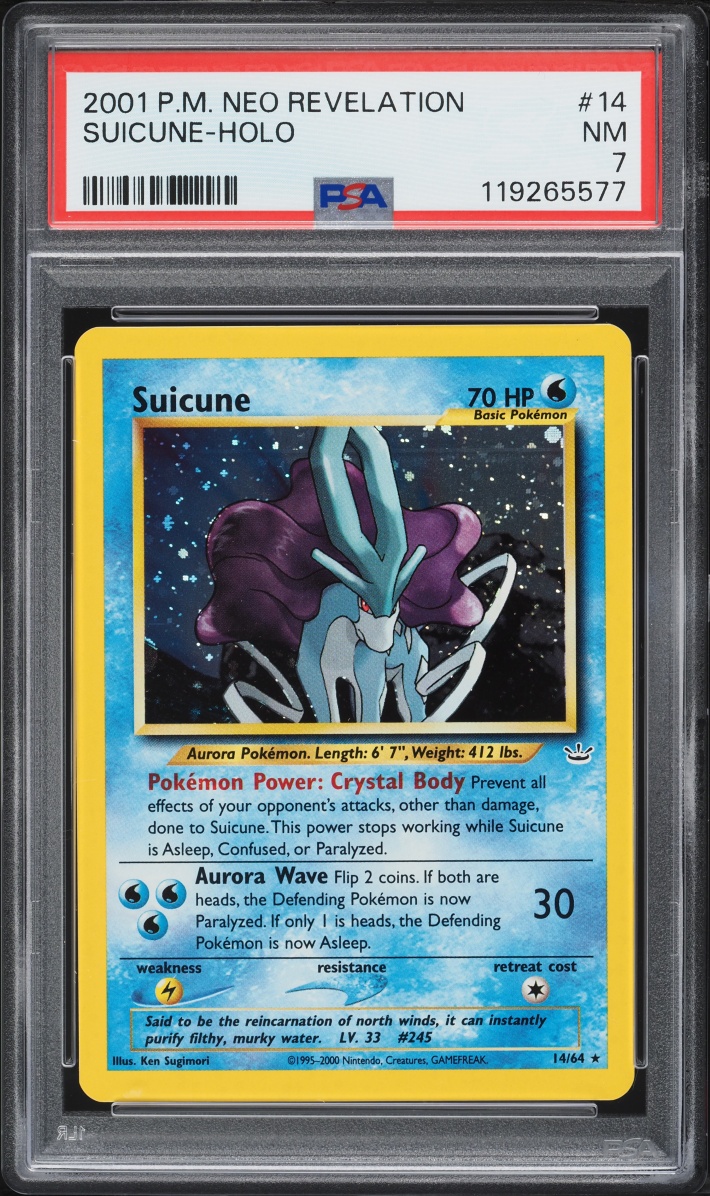 2001 Pokemon Neo Revelation Holo Suicune #14 PSA 7 NRMT