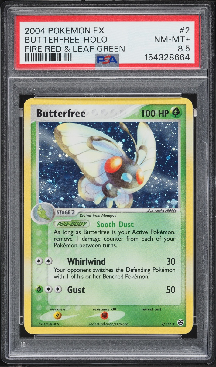 2004 Pokemon EX Fire Red & Leaf Green Holo Butterfree #2 PSA 8.5 NM-MT+