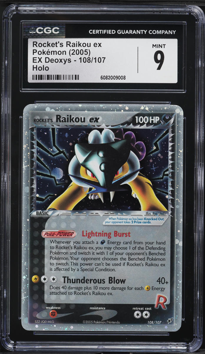 2005 Pokemon EX Deoxys Holo Rocket's Raikou ex #108 CGC 9 MINT