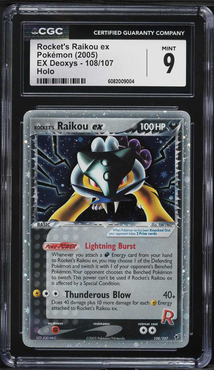 2005 Pokemon EX Deoxys Holo Rocket's Raikou ex #108 CGC 9 MINT