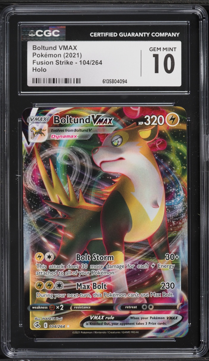 2021 Pokemon Sword & Shield Fusion Strike Holo Boltund VMAX #104 CGC 10 GEM MINT