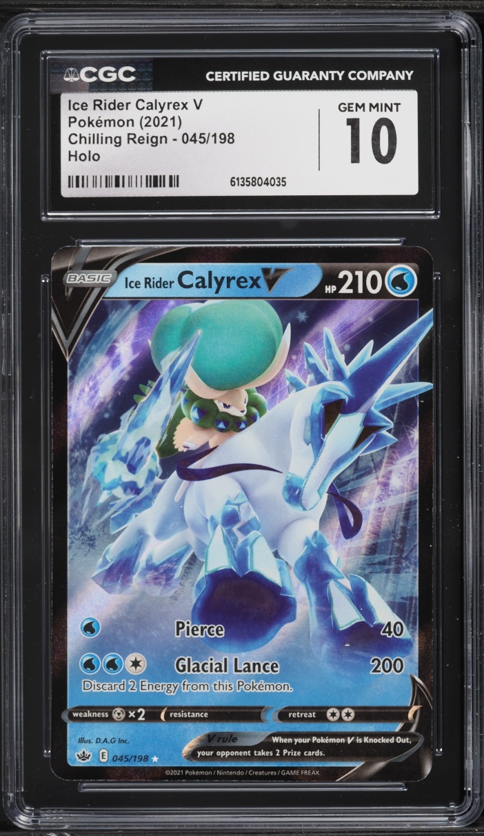 2021 Pokemon Sword & Shield Chilling Reign Holo Ice Rider Calyrex V #45 CGC 10 GEM MINT