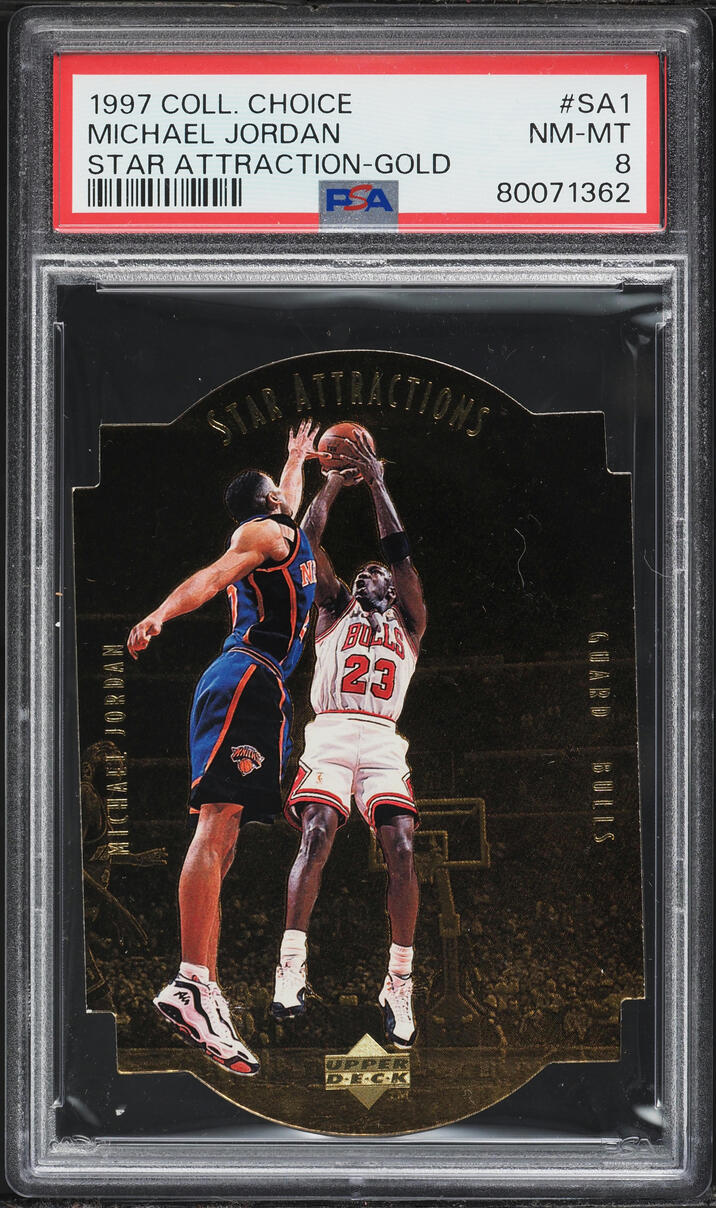1997 Collector's Choice Star Attraction Gold Michael Jordan #SA1 PSA 8 NM-MT