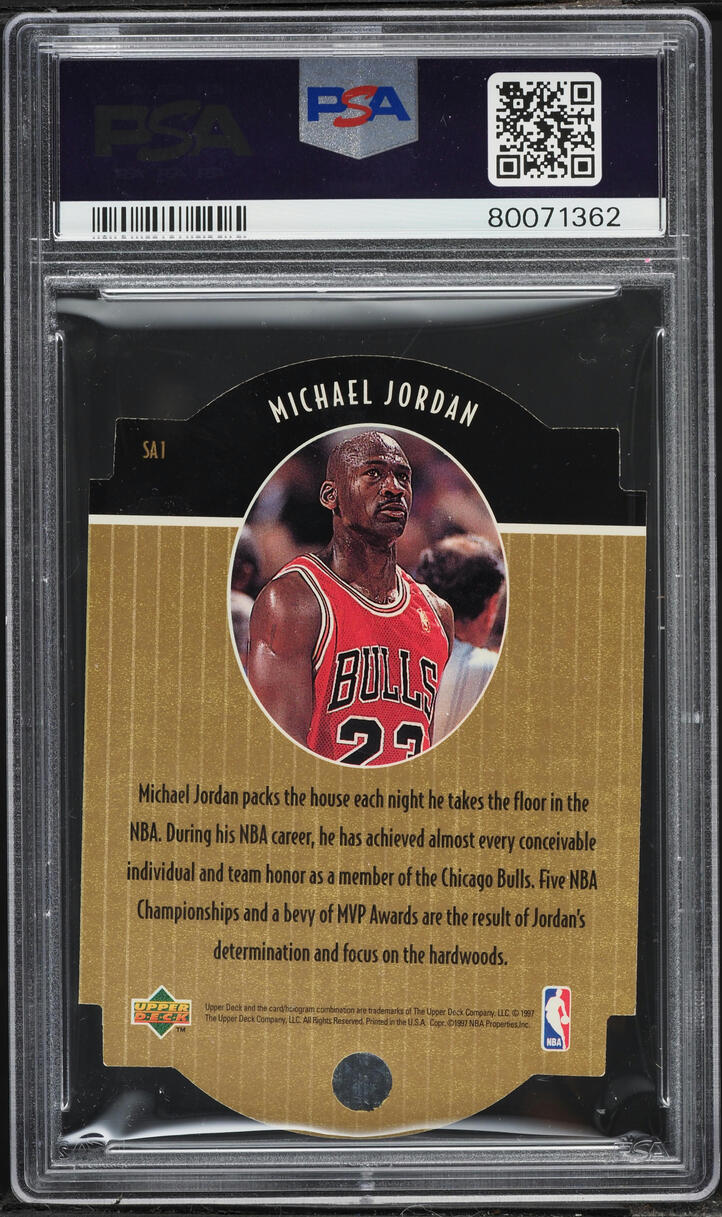 1997 Collector's Choice Star Attraction Gold Michael Jordan #SA1 PSA 8 NM-MT