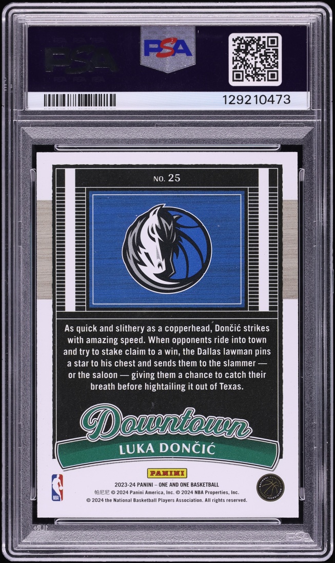 2023 Panini One And One Downtown Luka Doncic #25 PSA 10 GEM MINT