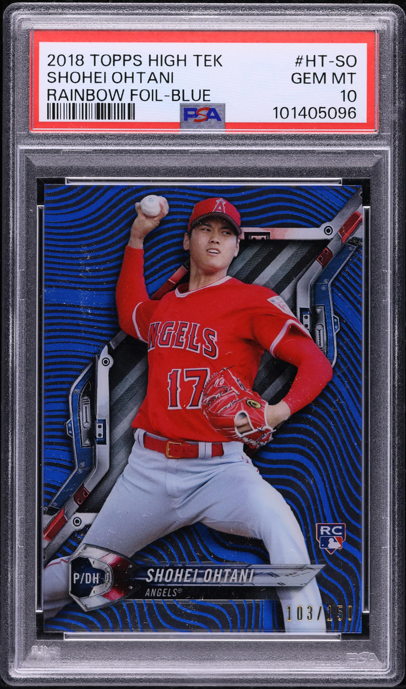 2018 Topps High Tek Rainbow Foil Blue Shohei Ohtani ROOKIE /150 PSA 10 GEM MINT
