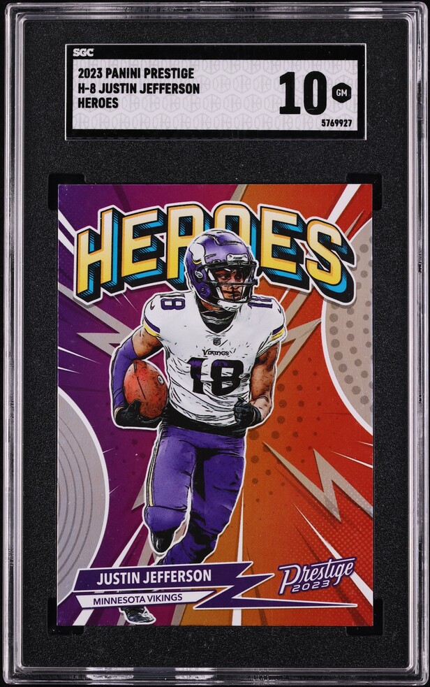 2023 Panini Prestige Heroes Justin Jefferson #H-8 SGC 10 GEM MINT