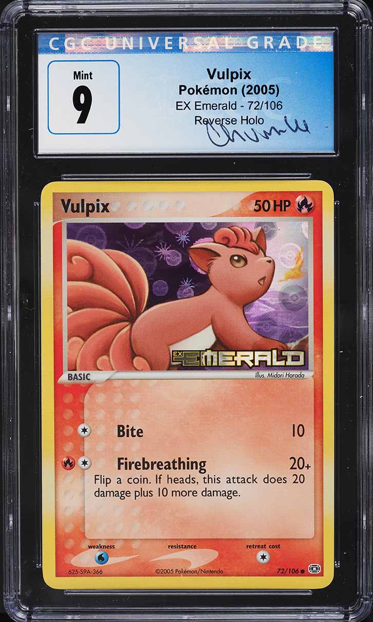 2005 Pokemon EX Emerald Reverse Holo Vulpix #72 CGC 9 MINT