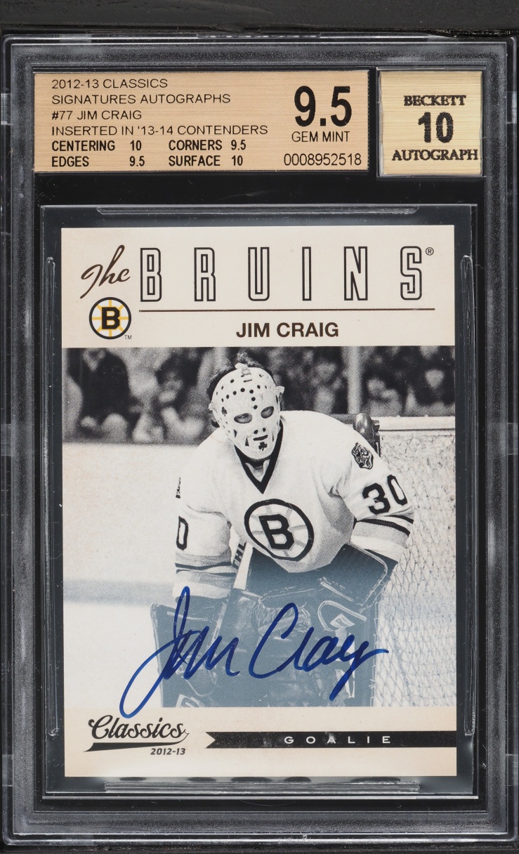 2012 Classics Signatures Jim Craig AUTO #77 BGS 9.5 GEM MINT