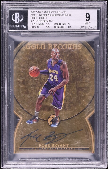 2017 Panini Opulence Gold Records Signatures Holo Gold Kobe Bryant