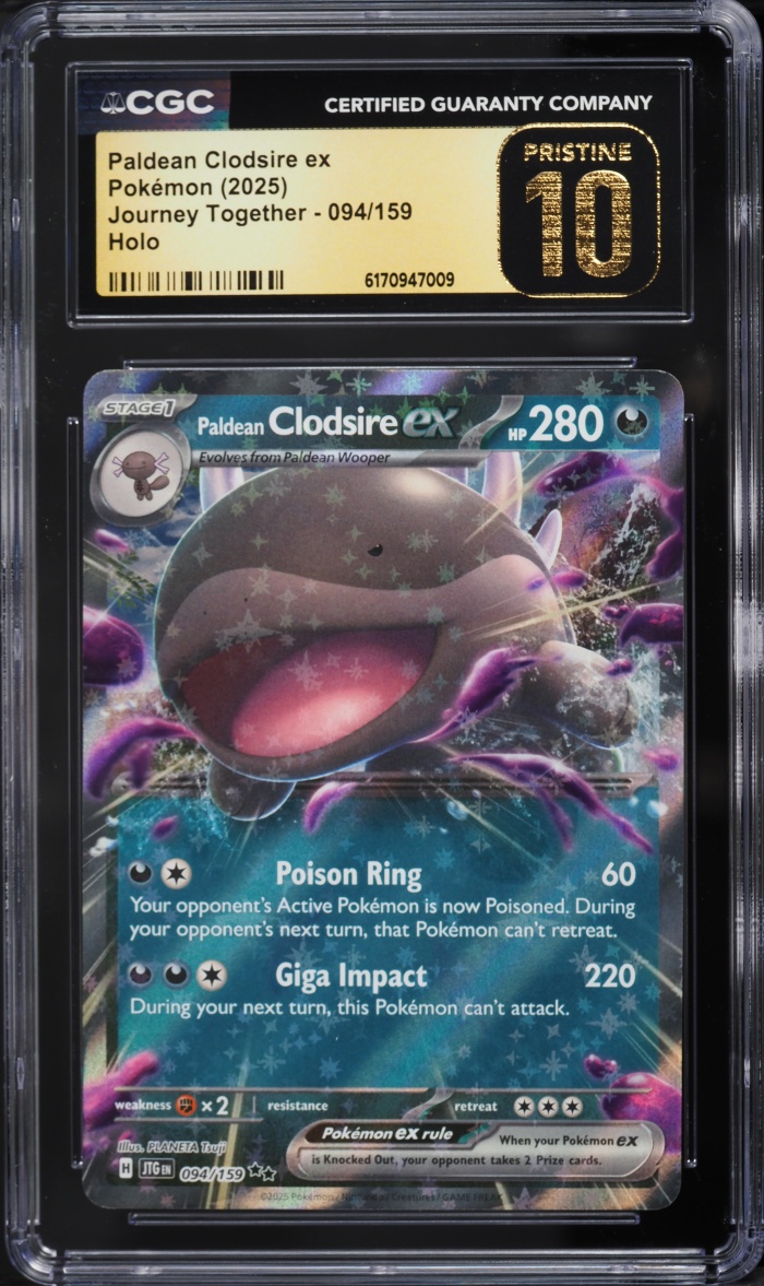 2025 Pokemon Scarlet & Violet Journey Together Holo Paldean Clodsire ex #94 CGC 10 PRISTINE