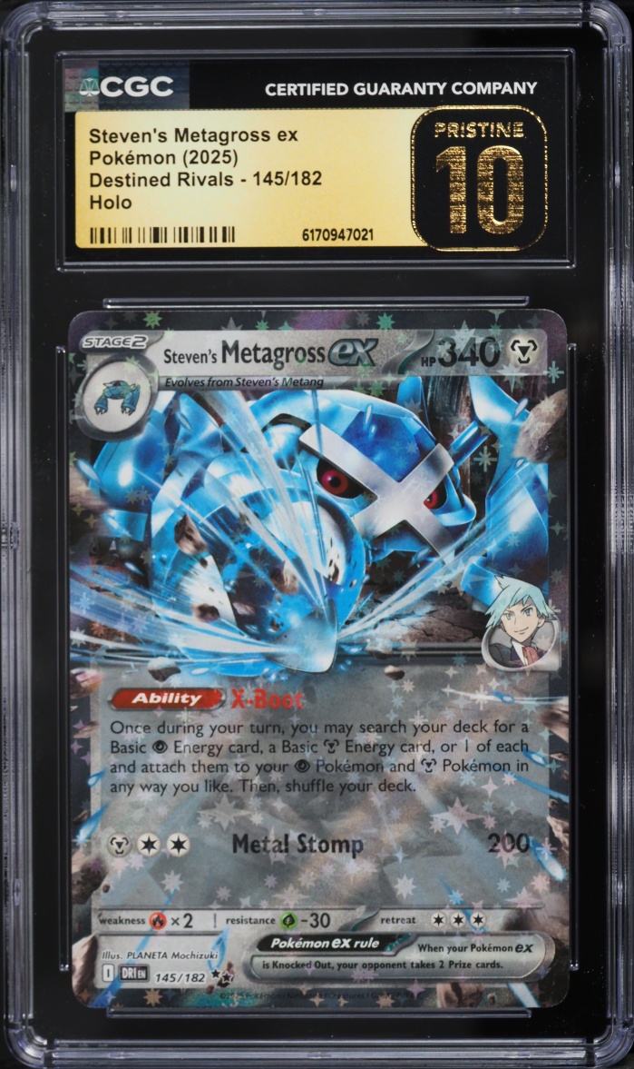 2025 Pokemon Scarlet & Violet Destined Rivals Holo Steven's Metagross Ex #145 CGC 10 PRISTINE