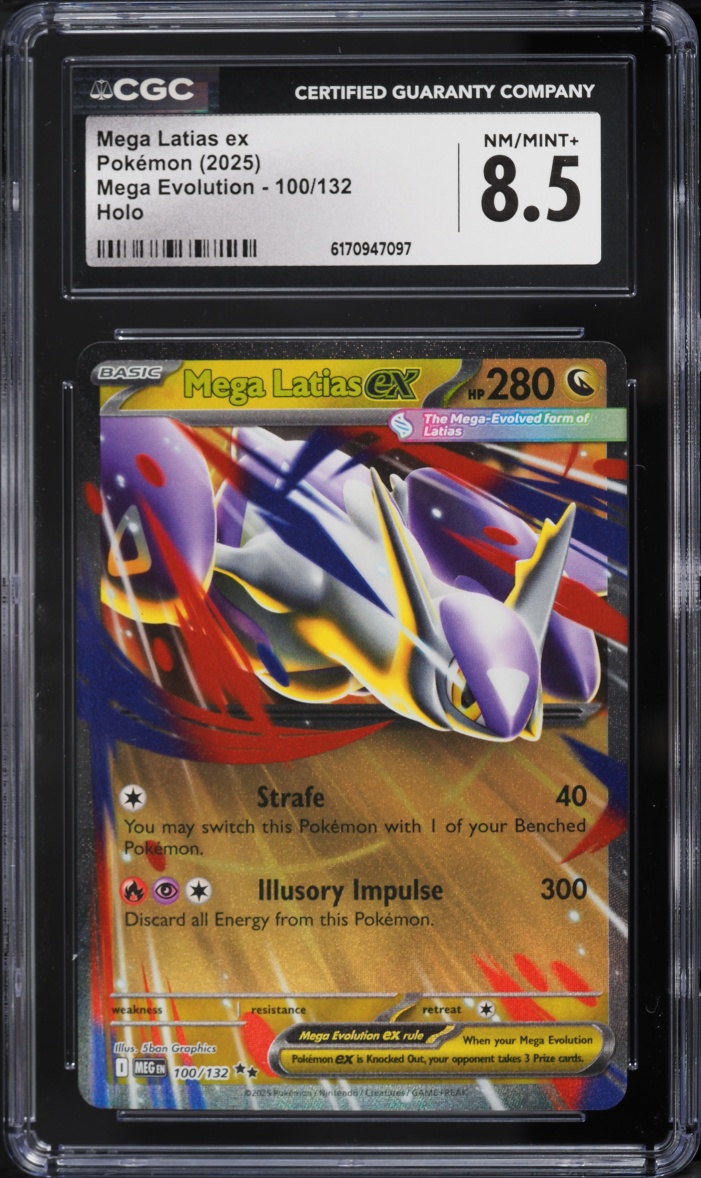 2025 Pokemon Mega Evolution Holo Mega Latias ex #100 CGC 8.5 NM-MT+