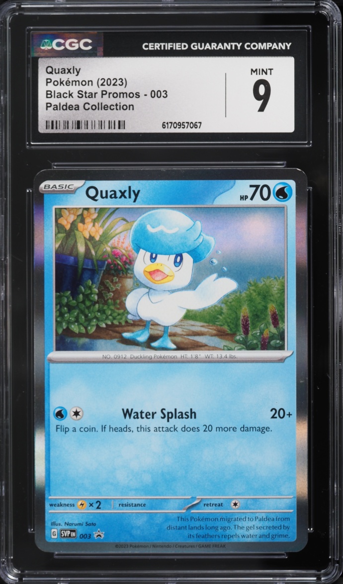 2023 Pokemon Scarlet & Violet Black Star Promo Paldea Collection Quaxly #3 CGC 9 MINT
