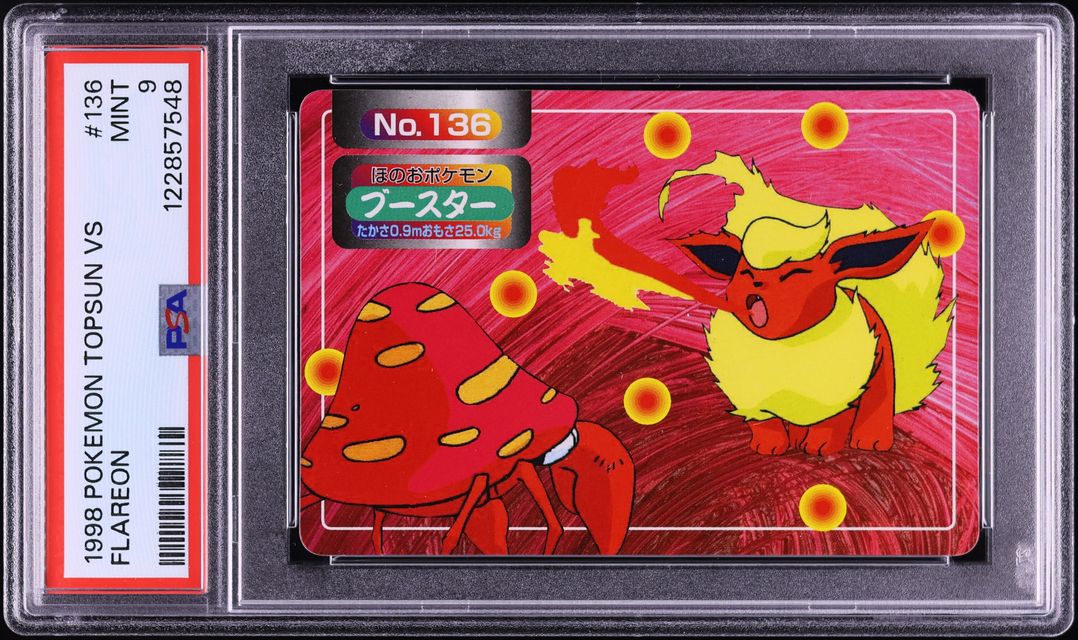 1998 Pokemon Japanese Topsun VS Flareon #136 PSA 9 MINT