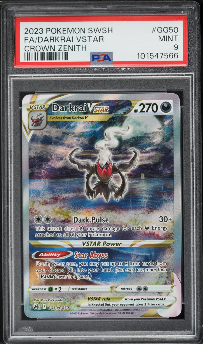 2023 Pokemon Sword & Shield Crown Zenith Alt Art Darkrai VSTAR #GG50 PSA 9 MINT