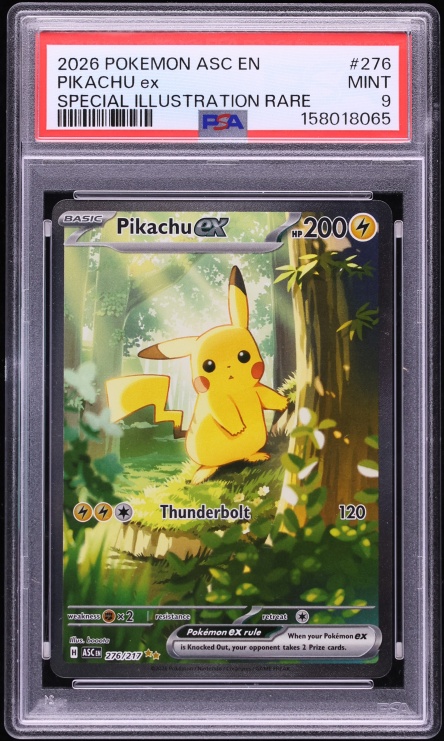 2026 Pokemon Mega Evolution Ascended Heroes SIR Pikachu ex #276 PSA 9 MINT