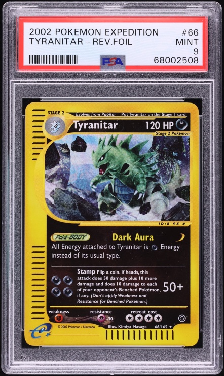 2002 Pokemon Expedition Reverse Holo Tyranitar #66 PSA 9 MINT
