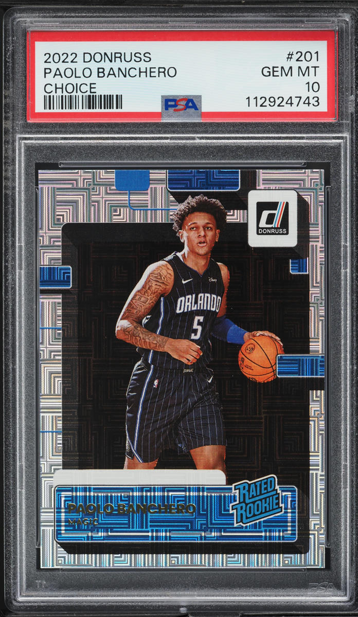 2022 Donruss Choice Paolo Banchero ROOKIE #201 PSA 10 GEM MINT
