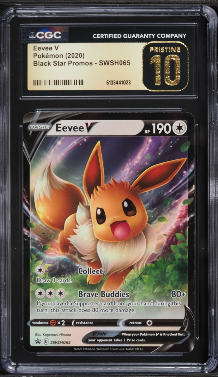 2020 Pokemon Sword & Shield Black Star Promo Eevee V #SWSH065 CGC 10 PRISTINE
