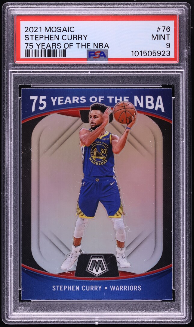 2021 Panini Mosaic 75 Years Of The NBA Stephen Curry #76 PSA 9 MINT