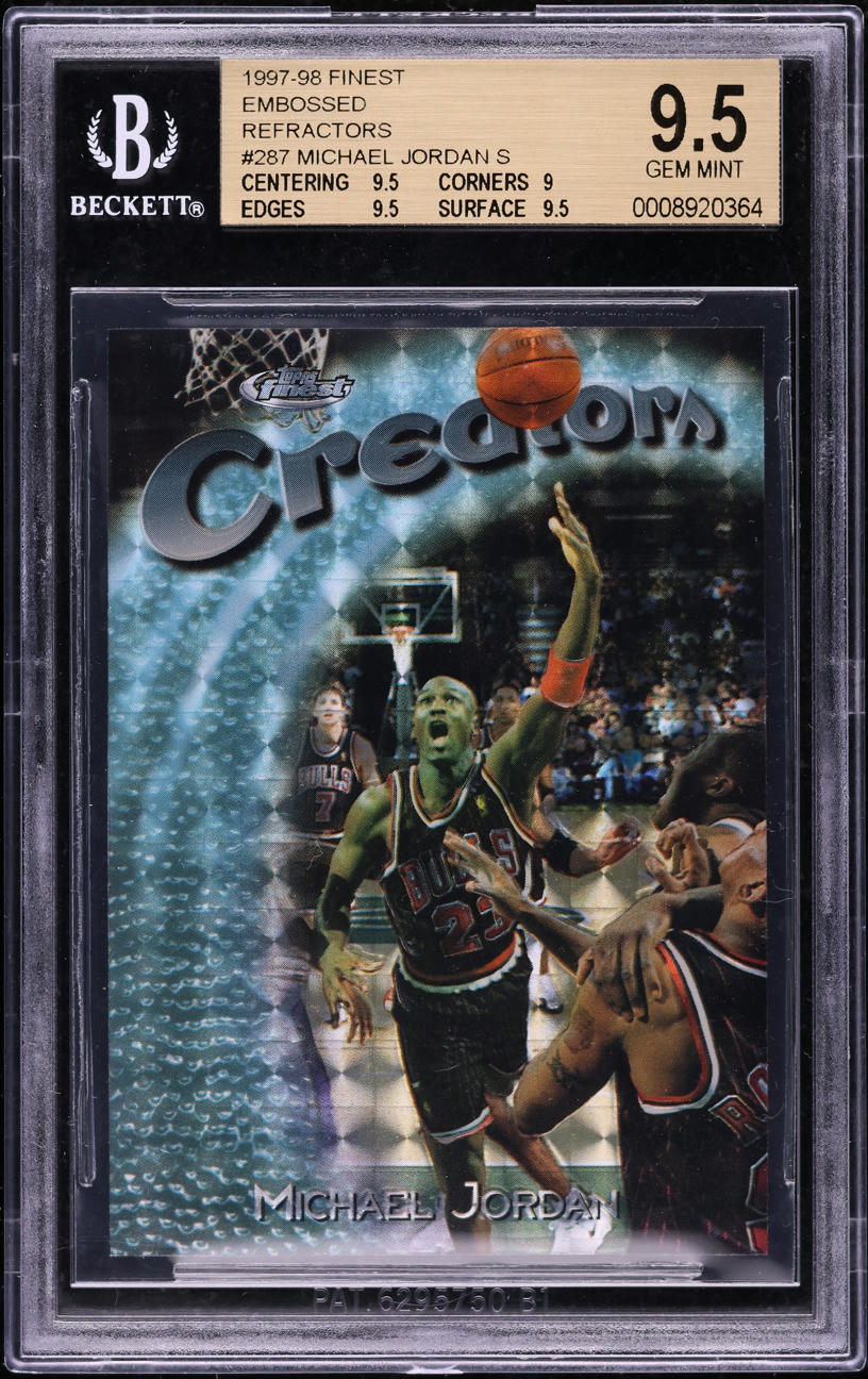1997 Finest Embossed Refractor Michael Jordan /263 #287 BGS 9.5 GEM MINT
