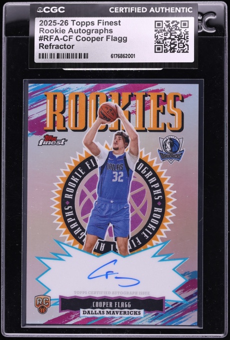 2025 Finest Refractor Cooper Flagg ROOKIE AUTO #RFA-CF CGC AUTH