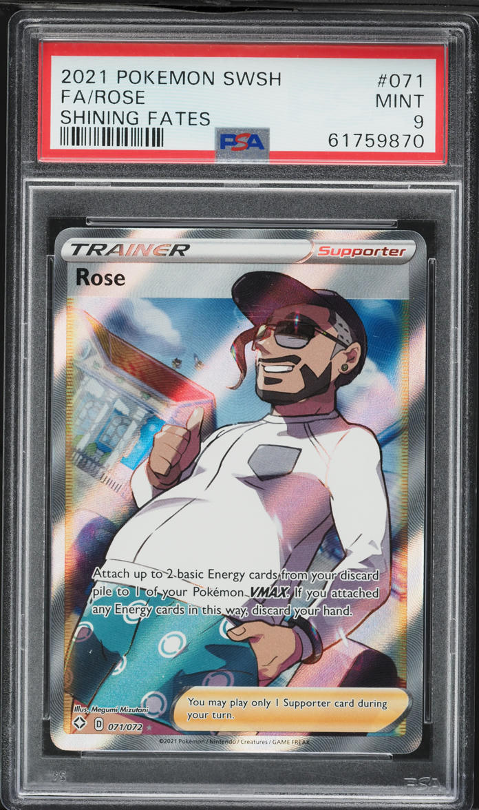 2021 Pokemon Sword & Shield Shining Fates Full Art Rose #71 PSA 9 MINT