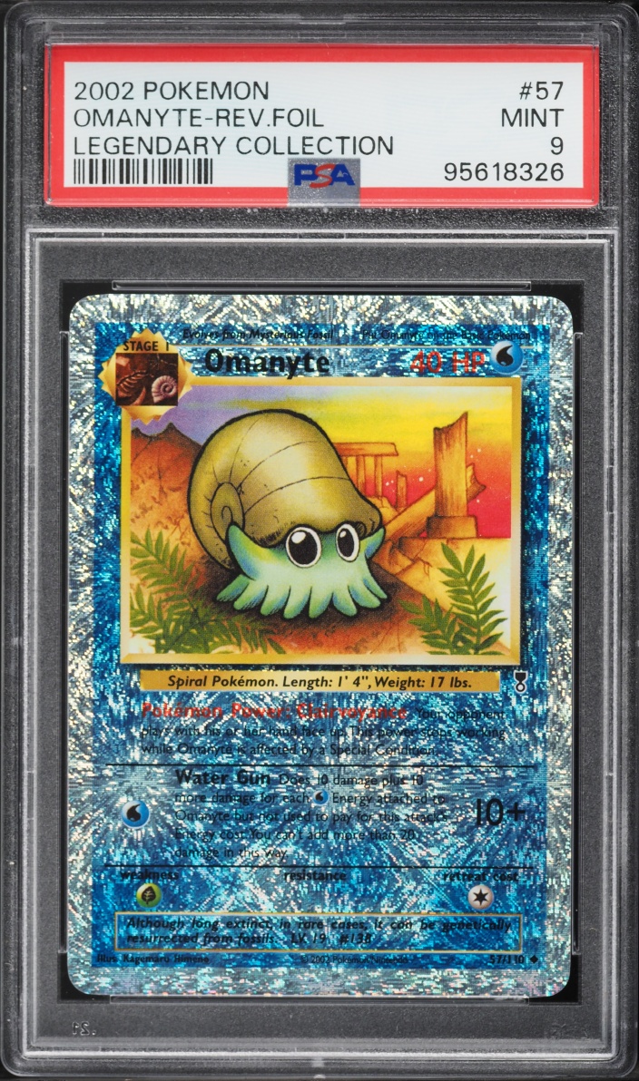 2002 Pokemon Legendary Collection Reverse Holo Omanyte #57 PSA 9 MINT