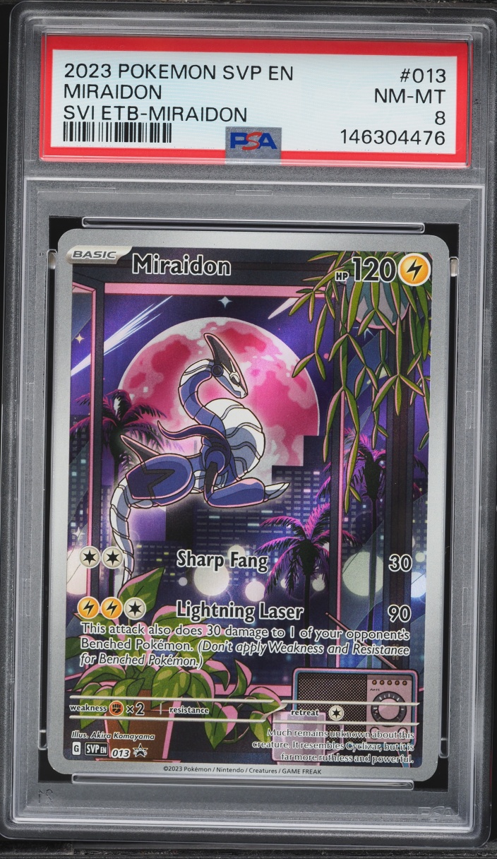 2023 Pokemon Scarlet & Violet Black Star Promo ETB Full Art Miraidon #13 PSA 8 NM-MT
