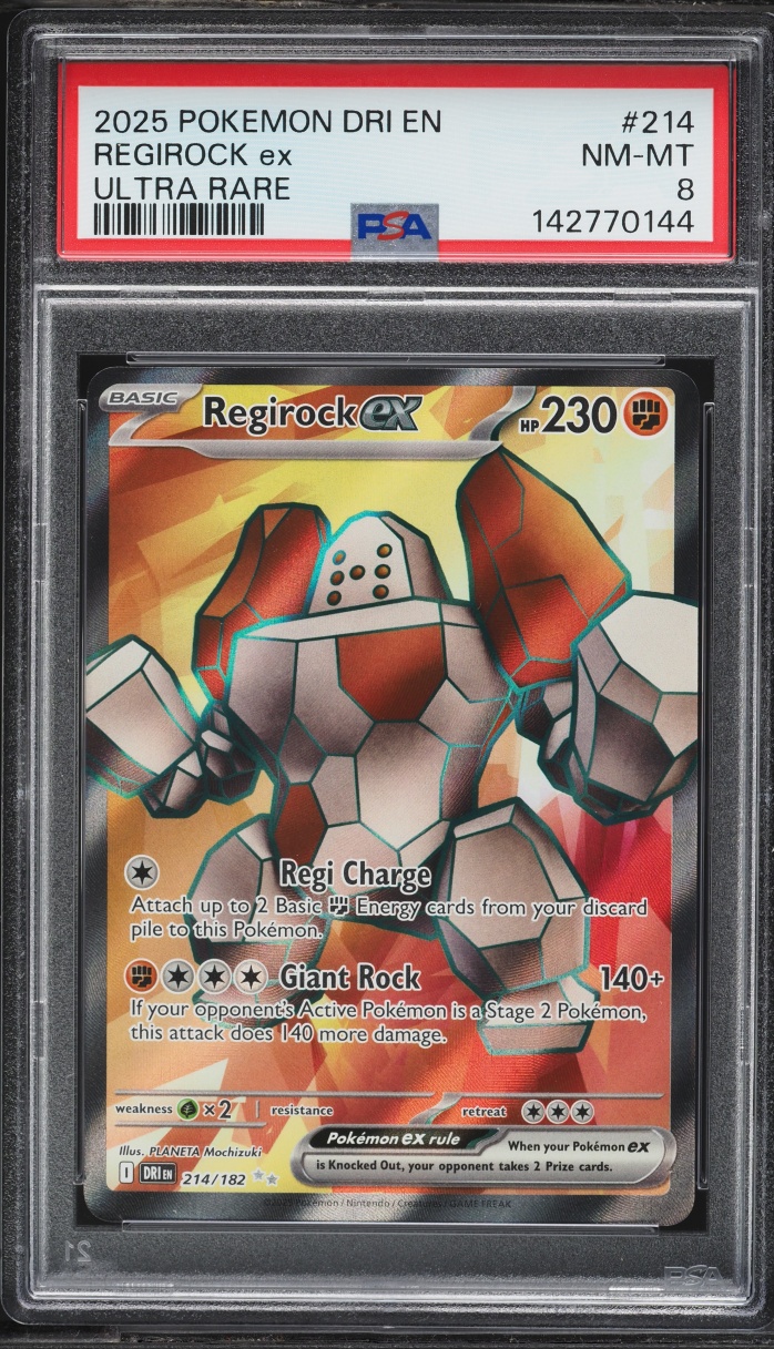 2025 Pokemon Scarlet & Violet Destined Rivals Full Art Regirock ex #214 PSA 8 NM-MT