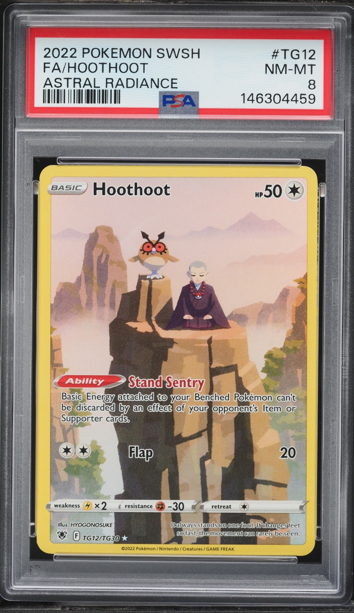 2022 Pokemon Sword & Shield Astral Radiance CHR Hoothoot #TG12 PSA 8 NM-MT
