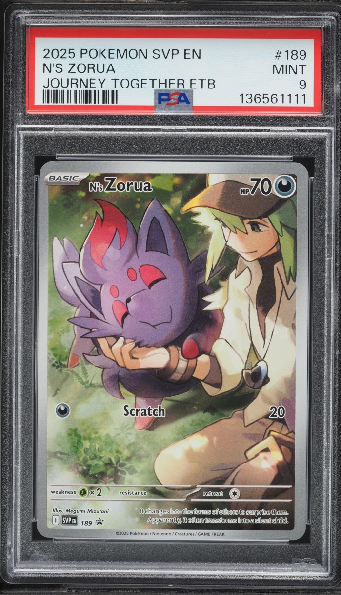 2025 Pokemon SV Promo Journey Together ETB Full Art N's Zorua #189 PSA 9 MINT
