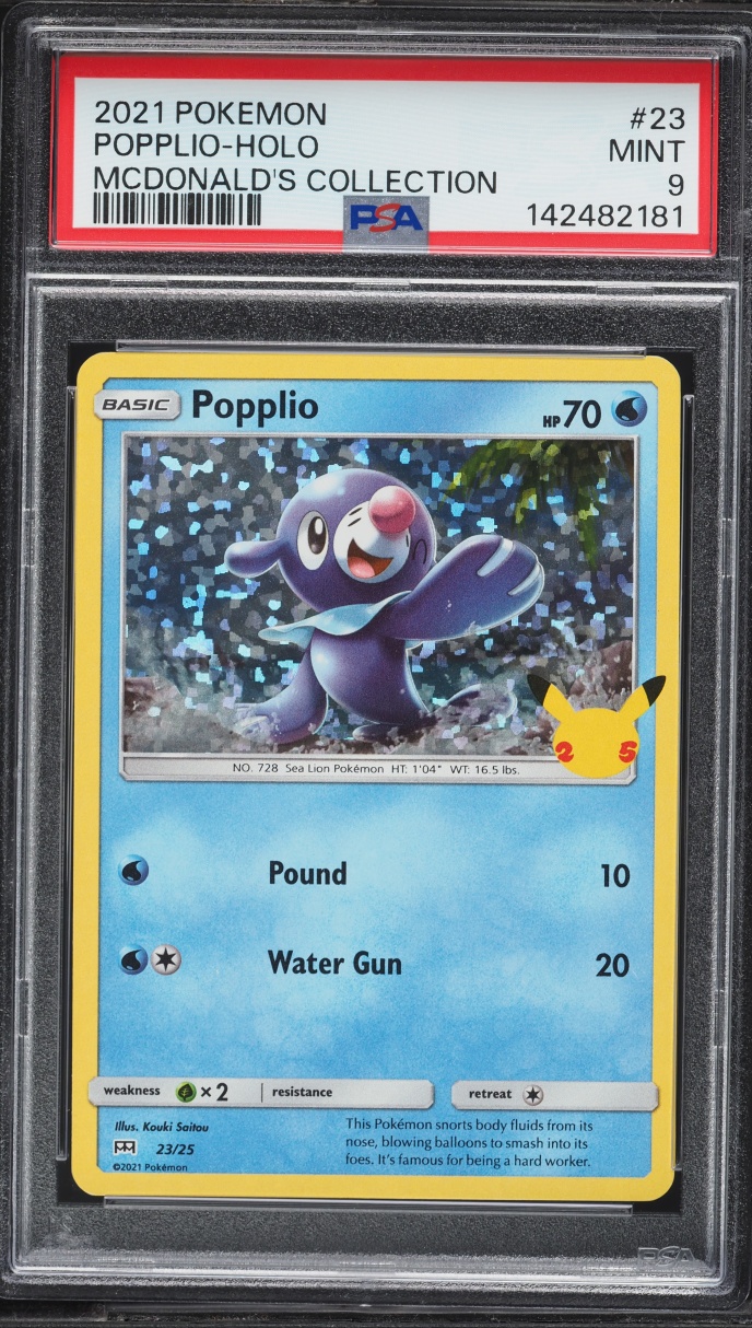 2021 Pokemon Sword & Shield McDonald's Collection Holo Popplio #23 PSA 9 MINT
