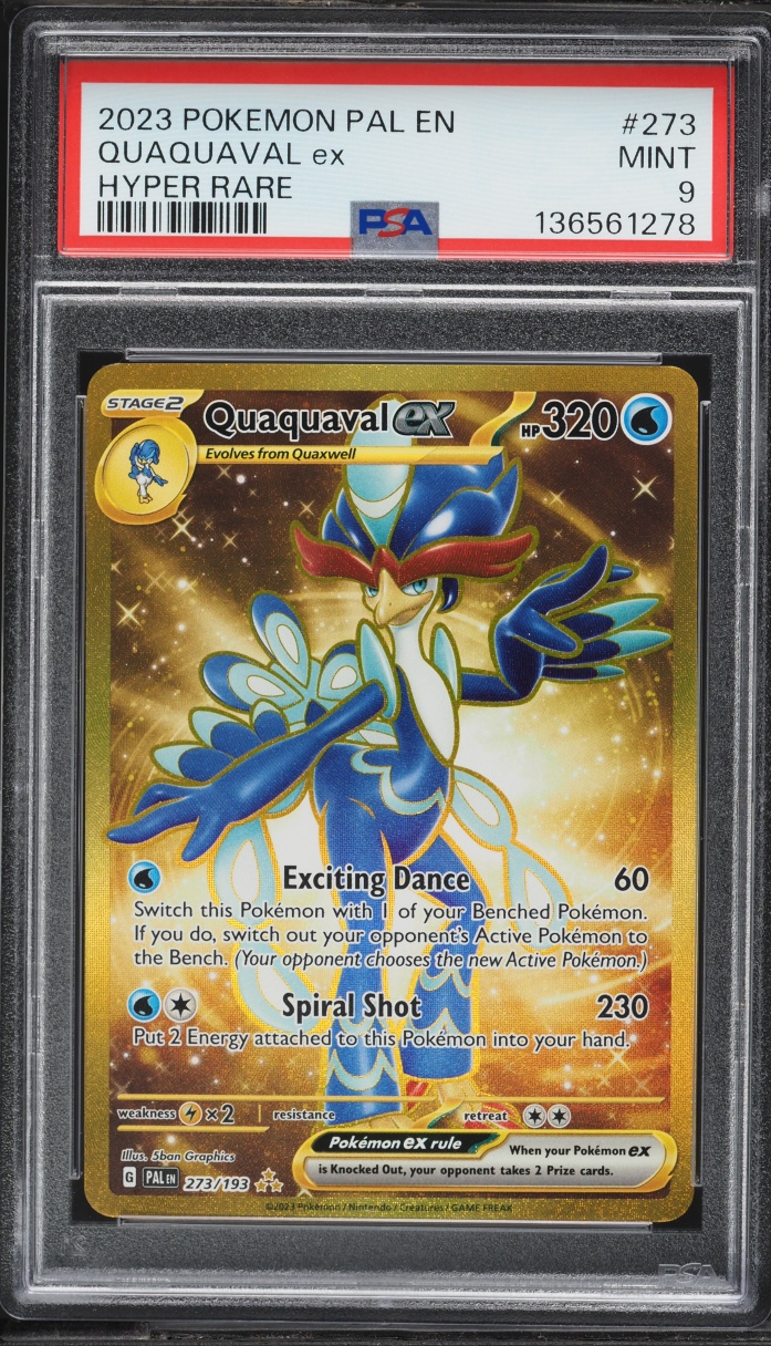 2023 Pokemon Scarlet & Violet Paldea Evolved Gold Rare Quaquaval EX #273 PSA 9 MINT