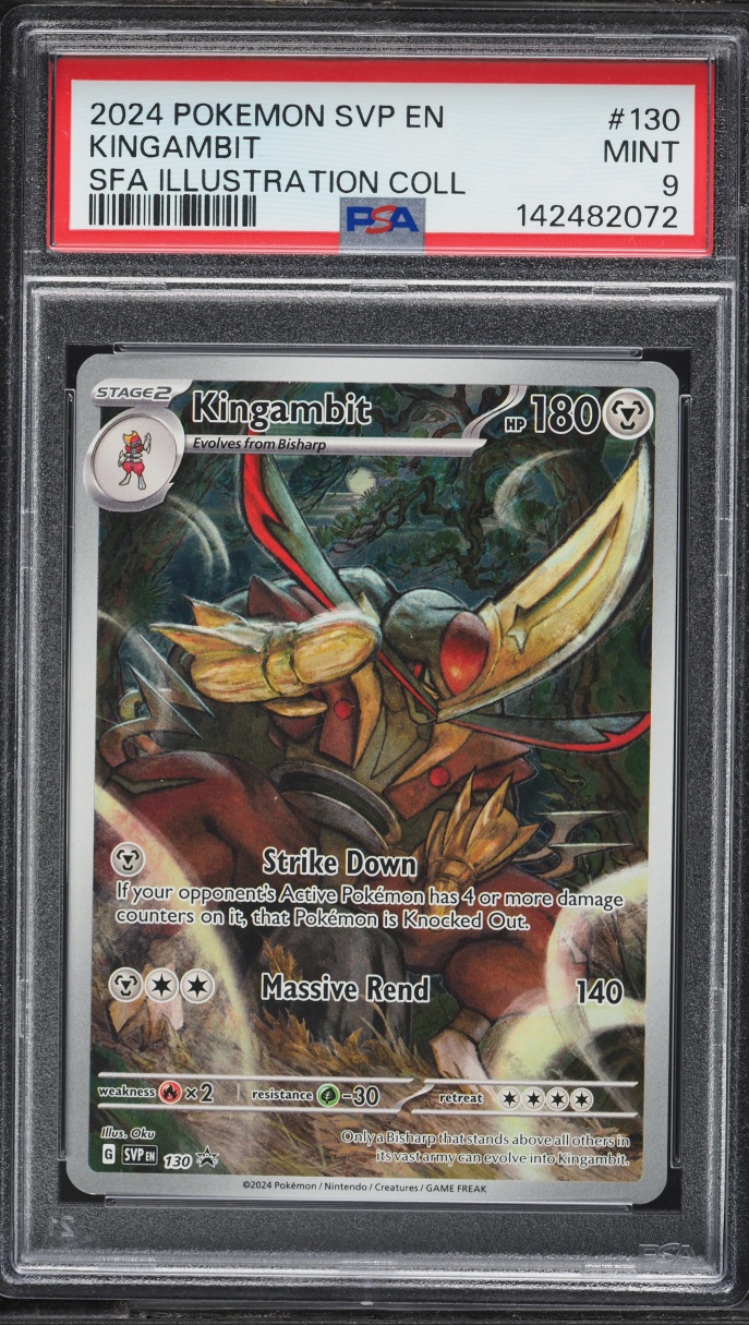 2024 Pokemon Scarlet & Violet Promo Illustration Collection Kingambit #130 PSA 9 MINT