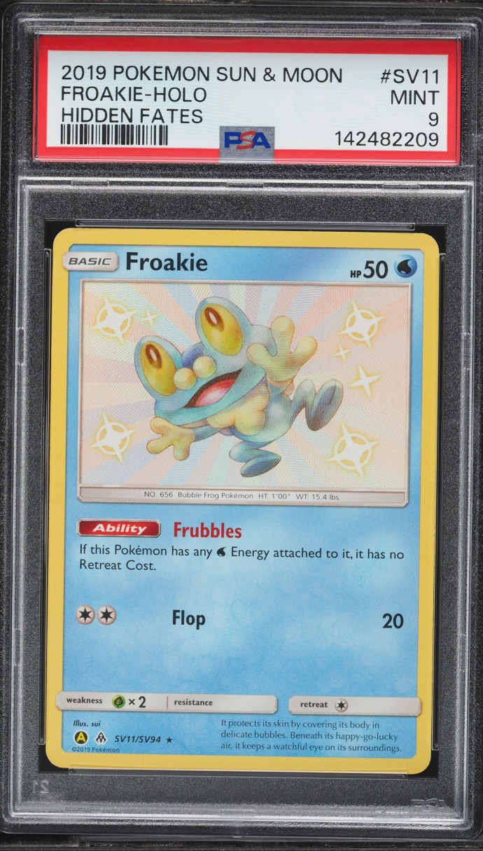 2019 Pokemon Sun & Moon Hidden Fates Shiny Froakie #SV11 PSA 9 MINT