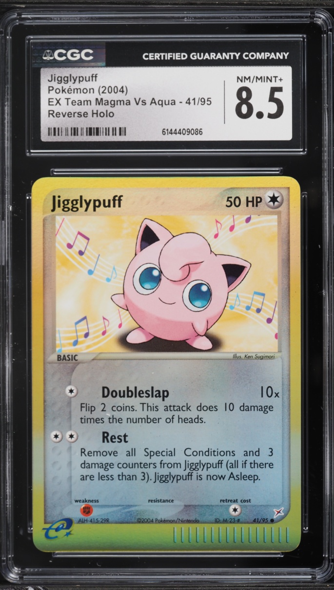 2004 Pokemon EX Team Magma VS Aqua Reverse Holo Jigglypuff #41 CGC 8.5 NM-MT+