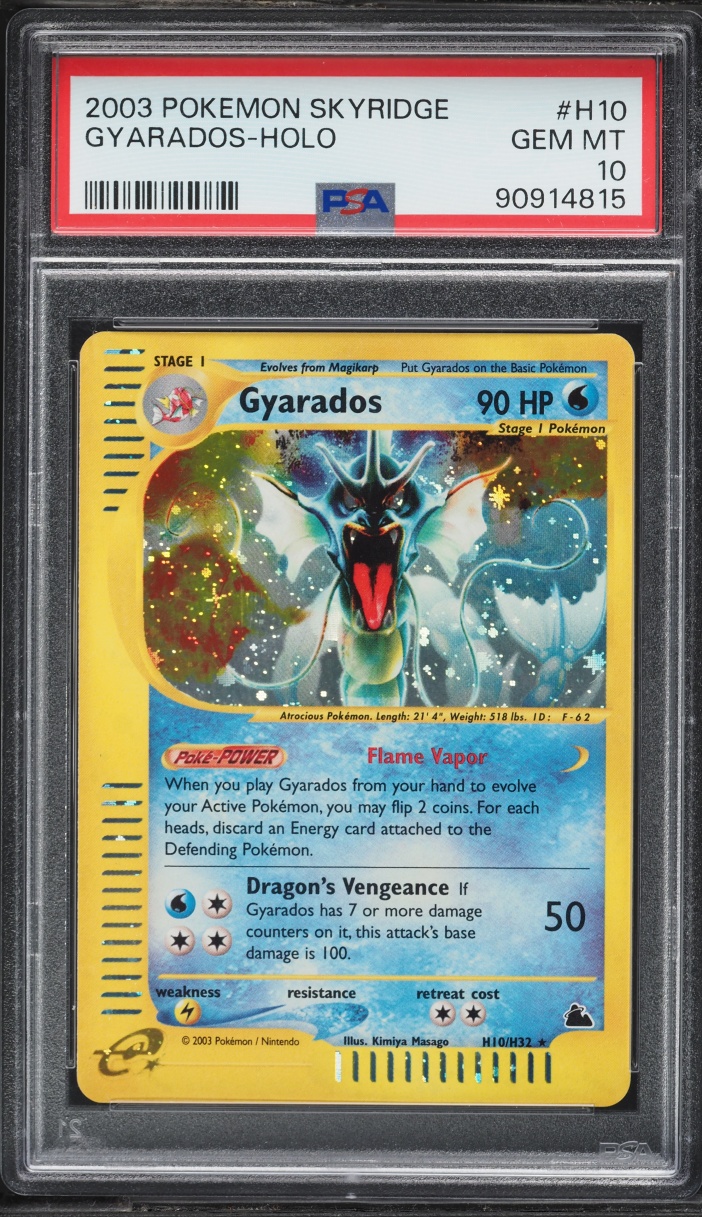 2003 Pokemon Skyridge Holo Gyarados #H10 PSA 10 GEM MINT