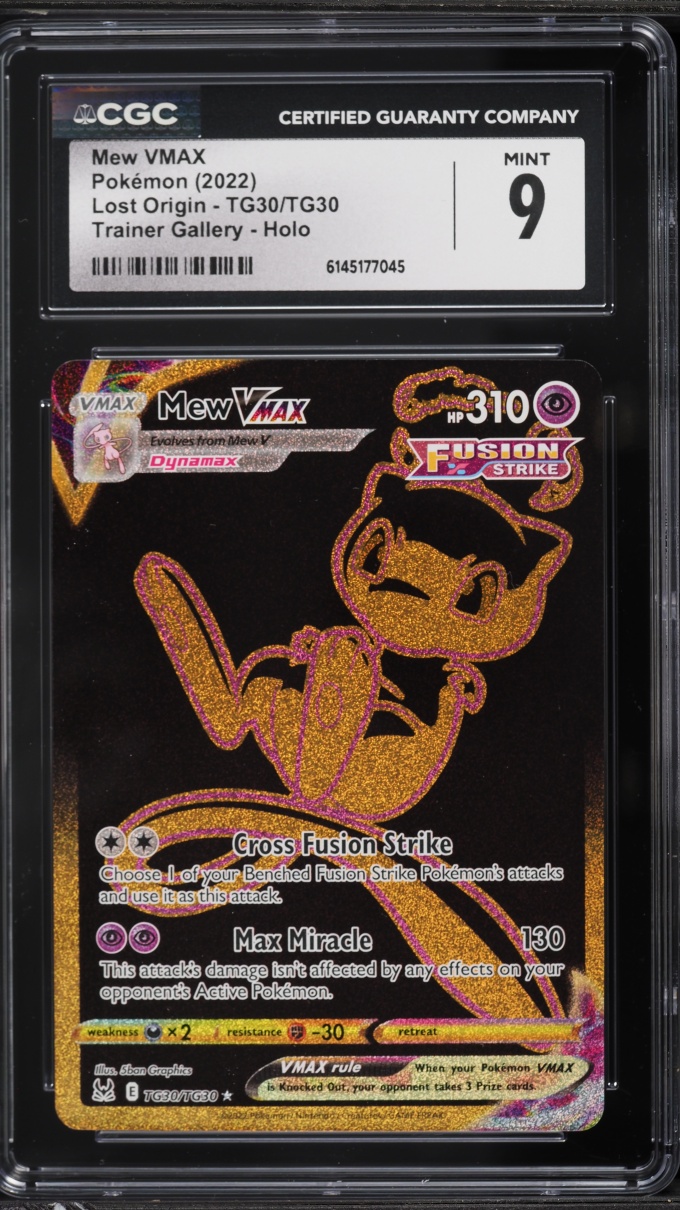 2022 Pokemon Sword & Shield Lost Origin CHR Mew VMAX #TG30 CGC 9 MINT