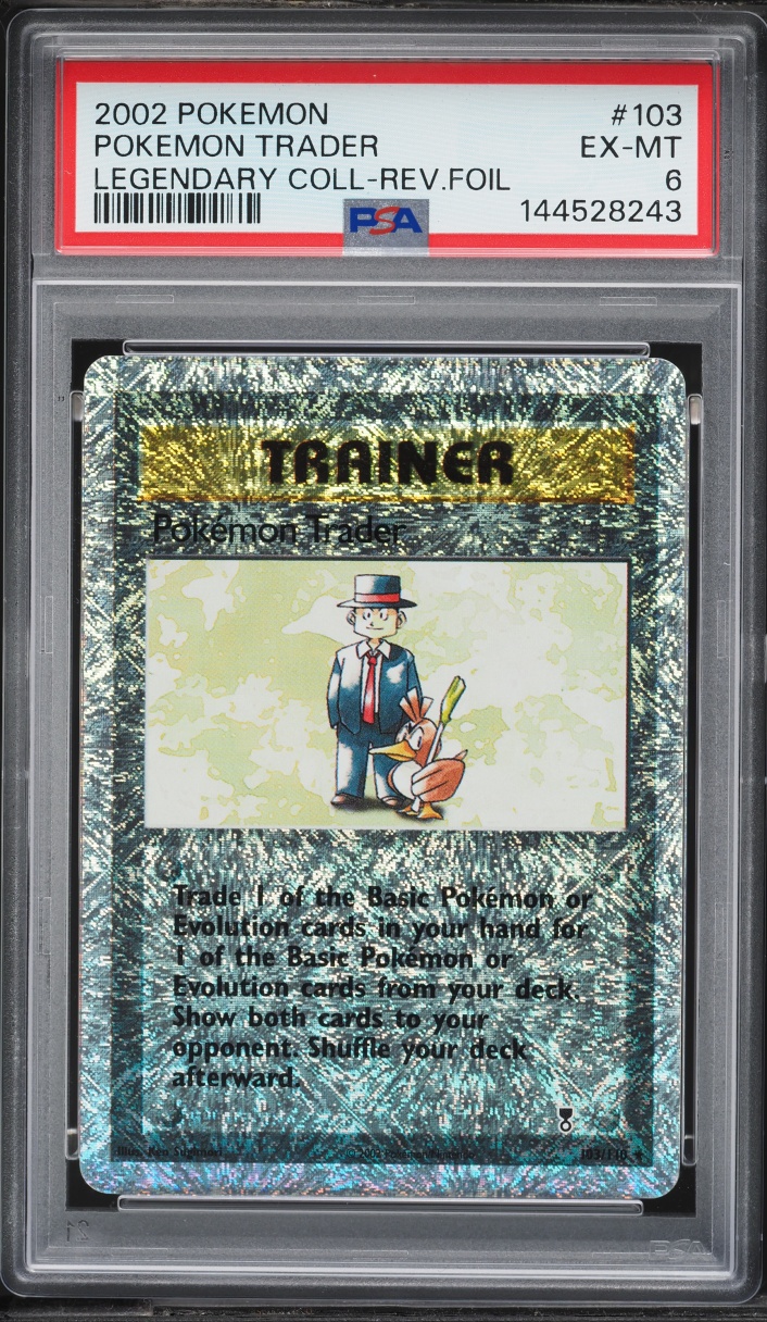 2002 Pokemon Legendary Collection Reverse Holo Pokemon Trader #103 PSA 6 EXMT