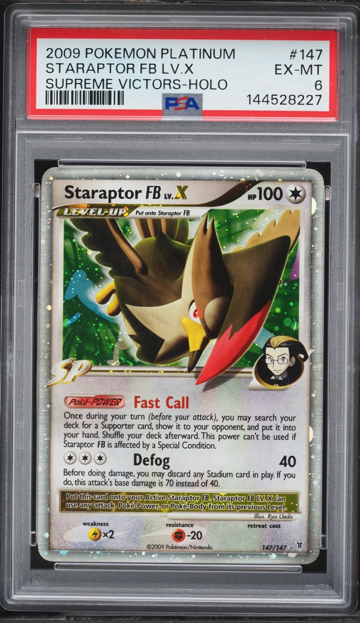 2009 Pokemon Platinum Supreme Victors Holo Staraptor FB LV.X #147 PSA 6 EXMT