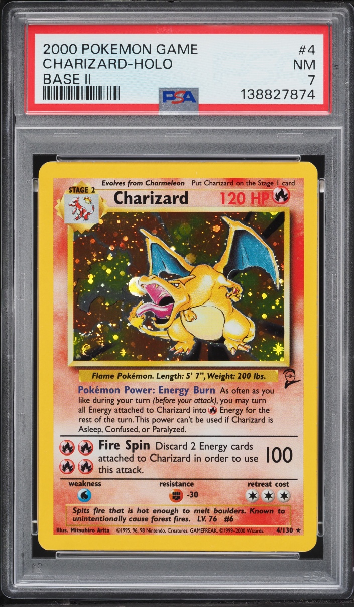 2000 Pokemon Base Set 2 Holo Charizard #4 PSA 7 NRMT