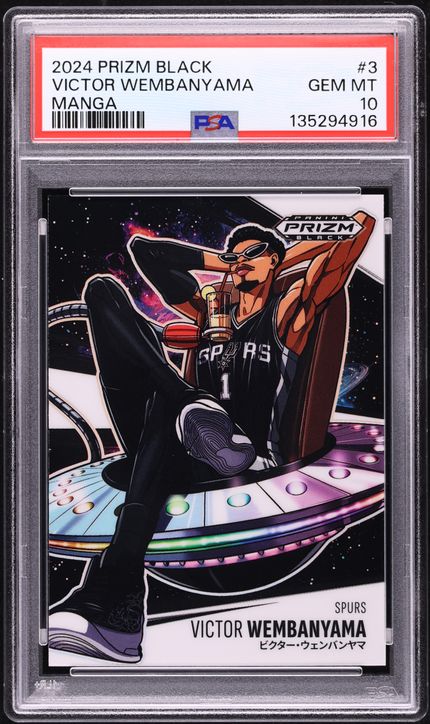 2024 Panini Prizm Black Manga Victor Wembanyama #3 PSA 10 GEM MINT