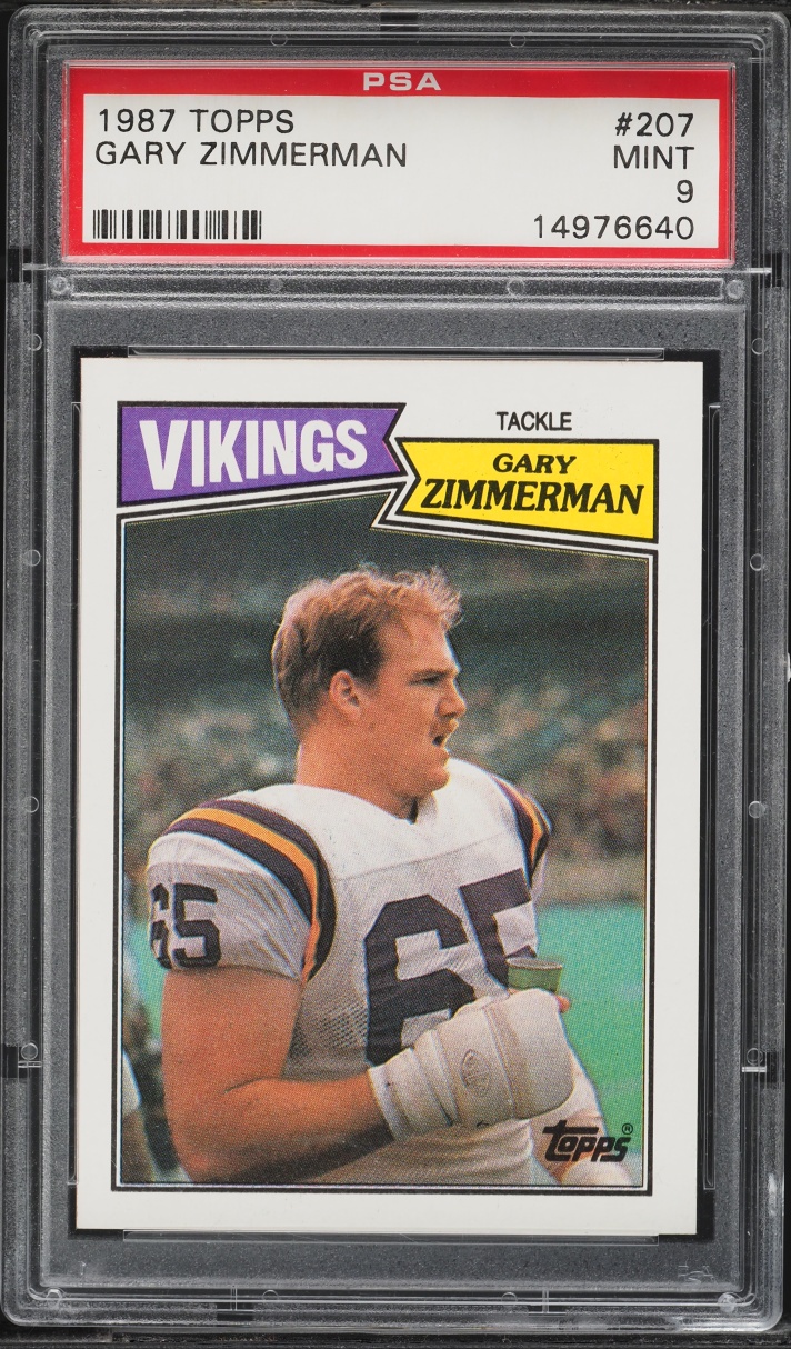 1987 Topps Football Gary Zimmerman ROOKIE #207 PSA 9 MINT