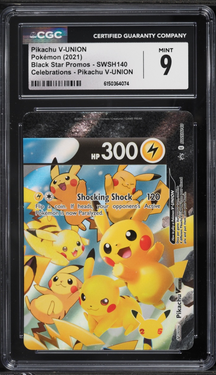 2021 Pokemon Sword & Shield Promo Celebrations Pikachu V-UNION #SWSH140 CGC 9 MINT