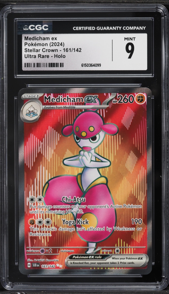 2024 Pokemon Scarlet & Violet Stellar Crown Full Art Medicham ex #161 CGC 9 MINT