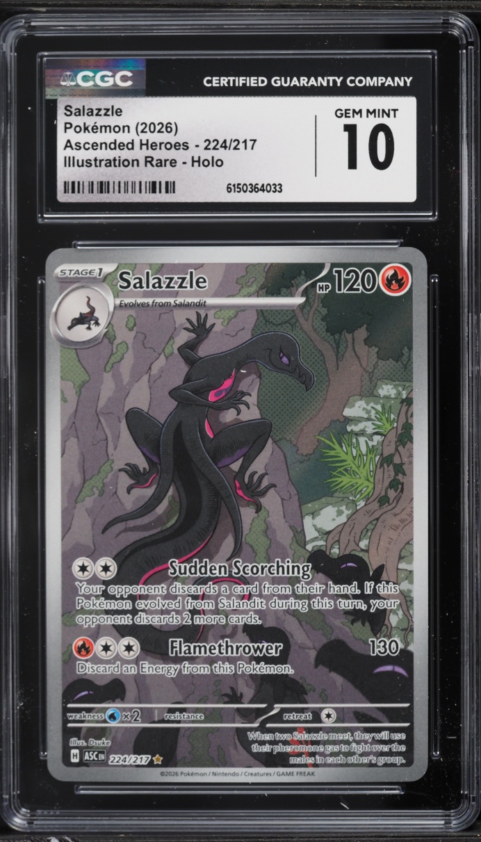 2026 Pokemon Mega Evolution Ascended Heroes IR Salazzle #224 CGC 10 GEM MINT